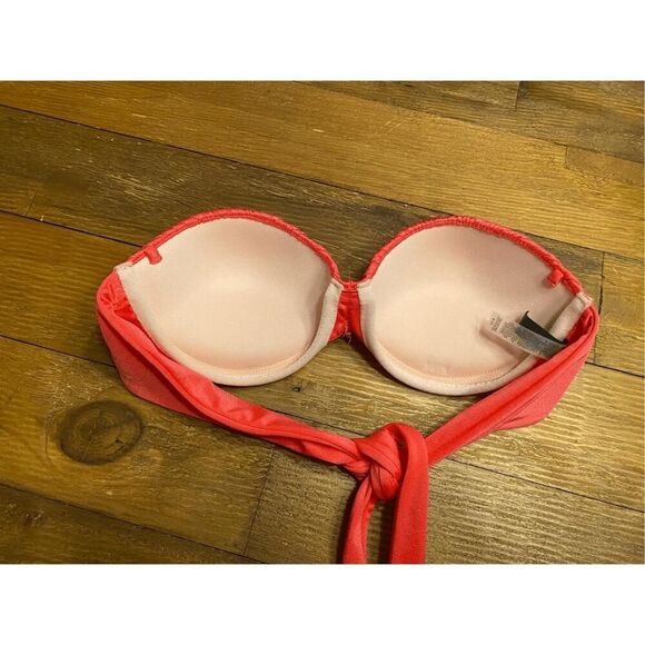 Victorias Secret 32B push-up strapless pink bikini top sexy - Picture 3 of 4